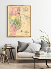 Old Map of Halifax Nova Scotia Canada 1878  | Vintage Map Wall Art Print