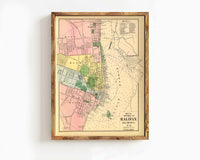 Old Map of Halifax Nova Scotia Canada 1878  | Vintage Map Wall Art Print