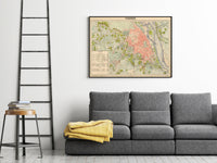 Old Map of Hanoi Vietnam 1929  | Vintage Map Wall Art Print