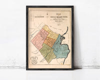 Old map of Hobart Australia 1854 Vintage Map | Vintage Map Wall Art Print