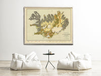 Old Map of Iceland Islandia 1898 Geological map Vintage Map | Vintage Map Wall Art Print