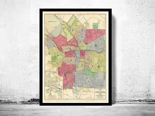 Old Map of Syracuse New York 1901 Vintage Map | Vintage Poster Wall Art Print | Wall Map Print | Old Map Print | Map Gift| Housewarming Gift