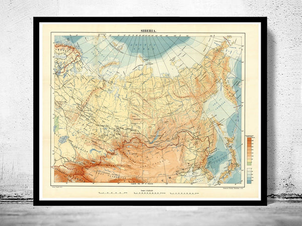 Old Map of Siberia 1918 | Vintage Poster Wall Art Print | Wall Map Print | Old Map Print | Map Gift | Anniversary gift | Housewarming Gift