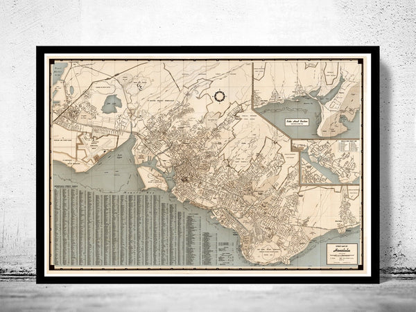 Old Map of Honolulu Hawaii Vintage Map | Vintage Poster Wall Art Print | Wall Map Print | Old Map Print | Map Gift | Anniversary gift