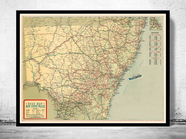 Old map of New South Wales 1948 Australia Vintage Map | Vintage Poster Wall Art Print | Wall Map Print | Old Map Print | Map Gift