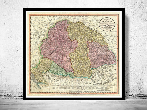 Old Map of Hungary 1799 Vintage Map | Vintage Poster Wall Art Print | Wall Map Print | Old Map Print | Map Gift | Anniversary gift