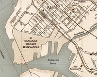 Old Map of Honolulu Hawaii Vintage Map | Vintage Poster Wall Art Print | Wall Map Print | Old Map Print | Map Gift | Anniversary gift