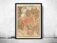 Old Map of Rome Italy 1910 Vintage Map | Vintage Poster Wall Art Print | Wall Map Print | Old Map Print | Map Gift | Anniversary gift