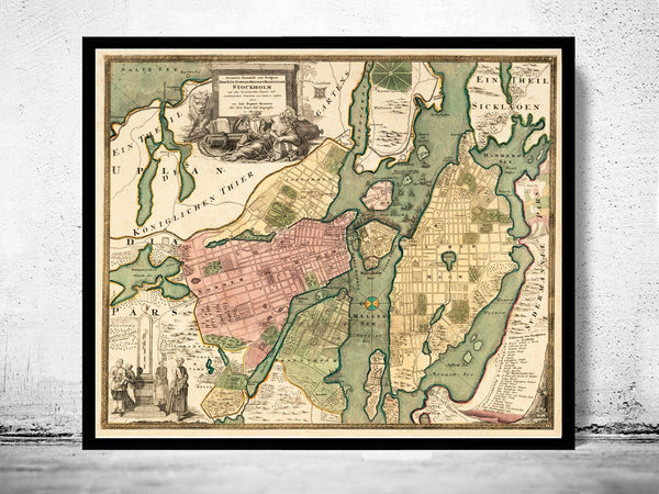 Old Map of Stockholm Sweden 1721 | Vintage Poster Wall Art Print | Wall Map Print | Old Map Print | Map Gift | Anniversary gift