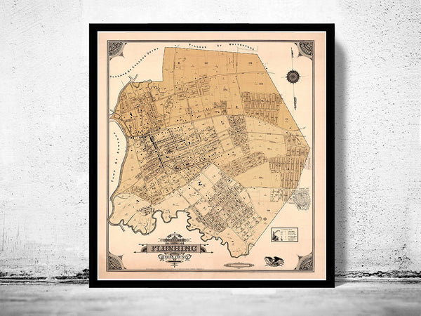 Old Map of Flushing New York 1894 Vintage Map | Vintage Poster Wall Art Print | Wall Map Print | Old Map Print | Map Gift| Housewarming Gift