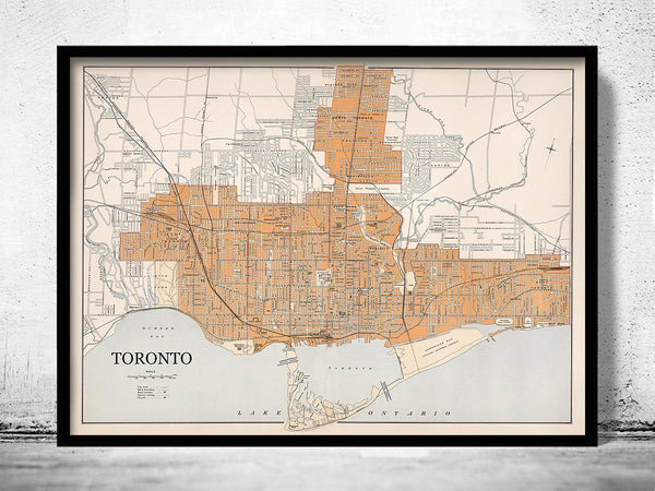 Old Map of Toronto Canada 1915 Vintage MAp | Vintage Poster Wall Art Print | Wall Map Print | Old Map Print | Map Gift | Anniversary gift