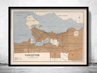 Old Map of Vancouver Canada 1915 Vintage Map | Vintage Poster Wall Art Print | Wall Map Print | Old Map Print | Map Gift | Anniversary gift