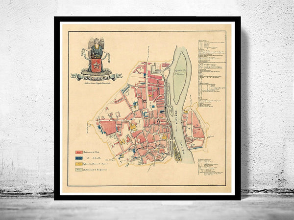 Old Map of Maastricht Netherlands 1860 Vintage Map | Vintage Poster Wall Art Print | Wall Map Print | Old Map Print | Map Gift