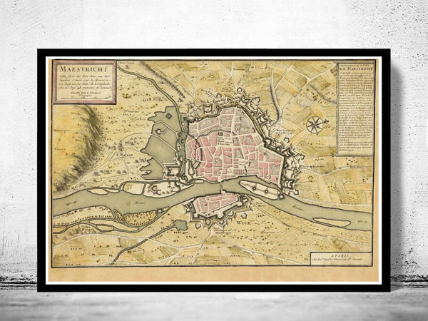 Old Map of Maastricht Netherlands 1700 Vintage Map | Vintage Poster Wall Art Print | Wall Map Print | Old Map Print | Map Gift