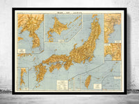 Vintage Map of Japan - fine reproduction | Vintage Poster Wall Art Print | | Map Gift | Anniversary gift | Housewarming Gift