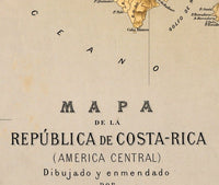 Old Map of Costa Rica 1889 Vintage Map Costa Rica Gift | Vintage Poster Wall Art Print | Wall Map Print | Old Map Print | Map Gift