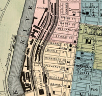 Vintage map of Manchester New Hampshire 1876 | Vintage Poster Wall Art Print | Wall Map Print | Old Map Print | Map Gift| Housewarming Gift