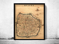 Old Map of Ningbo China 1846 Vintage Map | Vintage Poster Wall Art Print | Wall Map Print | Old Map Print | Map Gift | Anniversary gift