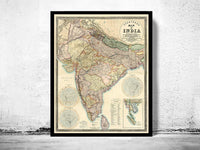 Old Map of India 1859 Vintage Map | Vintage Poster Wall Art Print | Wall Map Print | Old Map Print | Map Gift | Anniversary gift