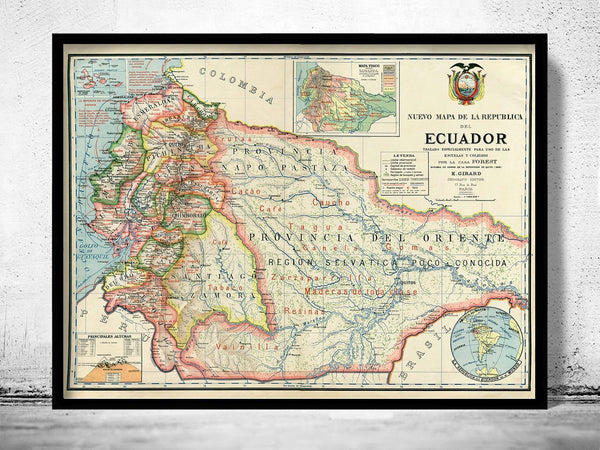 Old Map of Ecuador 1902 Equator Republic Vintage Map | Vintage Poster Wall Art Print | Wall Map Print | Old Map Print | Map Gift