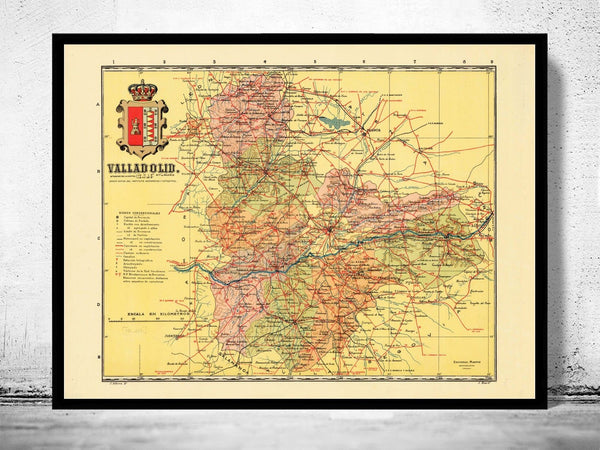 Old Map of Valladolid Region 1900 Spain Espana | Vintage Poster Wall Art Print | Wall Map Print | Old Map Print | Map Gift