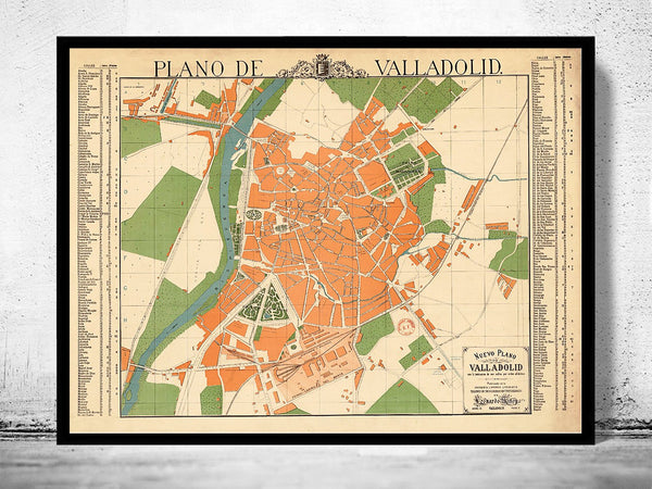 Old Map of Valladolid 1906 Spain Espana Mapa de Valladolid | Vintage Poster Wall Art Print | Wall Map Print | Old Map Print | Map Gift