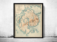 Old Map of Mount Desert Island Maine 1896 Vintage Map | Vintage Poster Wall Art Print | Wall Map Print | Old Map Print | Map Gift