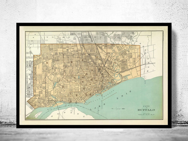 Old Map of Buffalo New York, United States 1895 | Vintage Poster Wall Art Print | Wall Map Print | Old Map Print | Map Gift