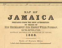 Old Map of Jamaica 1888 Old Map of Jamaica (3 PIECES) | Vintage Poster Wall Art Print | | Map Gift | Anniversary gift | Housewarming Gift