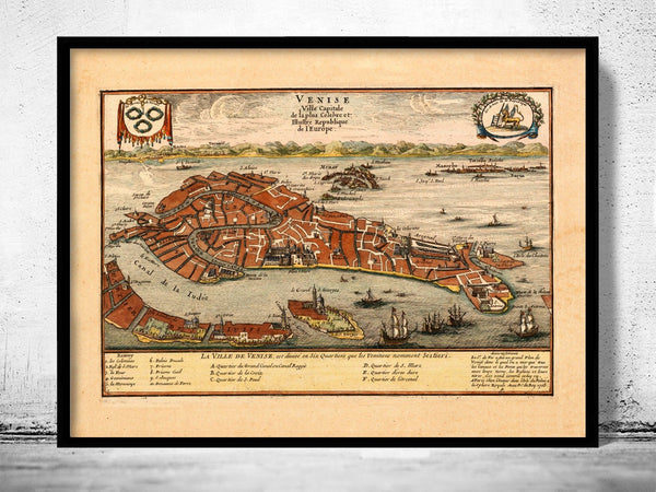 Old Map of Venice 1705 Vintage Map of Venice | Vintage Poster Wall Art Print | Wall Map Print | Old Map Print | Map Gift | Anniversary gift