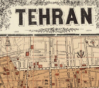 Old Map of Tehran Iran Vintage Map Tehran | Vintage Poster Wall Art Print | Wall Map Print | Old Map Print | Map Gift | Anniversary gift