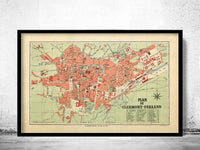 Old Map of Clermont Ferrand France Vintage Map | Vintage Poster Wall Art Print | Wall Map Print | Old Map Print | Map Gift