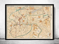 Old Map of Gent Ghent Gand Belgium 1923 Vintage Map | Vintage Poster Wall Art Print | Wall Map Print | Old Map Print | Map Gift