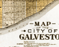 Old map of Galveston Texas 1904 | Vintage Poster Wall Art Print | | Map Gift | Anniversary gift | Housewarming Gift