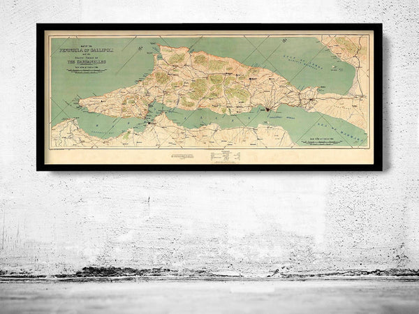 Old Map of Gallipoli Turkey 1919 Vintage Map | Vintage Poster Wall Art Print | Wall Map Print | Old Map Print | Map Gift | Anniversary gift