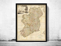 Vintage Map of Ireland 1797 Beautiful Old Map of Ireland | Vintage Poster Wall Art Print | Wall Map Print | Old Map Print | Map Gift