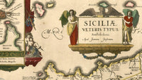 Old Map of Sicily Sicilia Italy 1600 Vintage Map | Vintage Poster Wall Art Print | Wall Map Print | Old Map Print | Map Gift