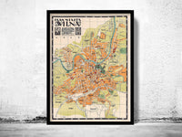 Old Map of Vilnius Lithuania 1930 Vintage Map | Vintage Poster Wall Art Print | Wall Map Print | Old Map Print | Map Gift