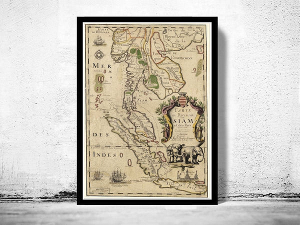 Old Map of Thailand Old Siam 1686 Vintage Map | Vintage Poster Wall Art Print | Wall Map Print | Old Map Print | Map Gift