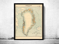 Old Map of Greenland Groenland 1937 Vintage map | Vintage Poster Wall Art Print | Wall Map Print | Old Map Print | Map Gift