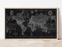 OLD WORLD MAP - Black and Sepia - world map poster print | World Map Gift World Map Print | world map black and white | World Map Wall Art