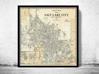 Old Map of Salt Lake City Utah 1935 Vintage Map | Vintage Poster Wall Art Print | Wall Map Print | Old Map Print | Map Gift