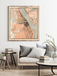 Old Map of Phnom Penh Cambodia 1920 Vintage Map | Vintage Poster Wall Art Print | Wall Map Print | Old Map Print | Map Gift