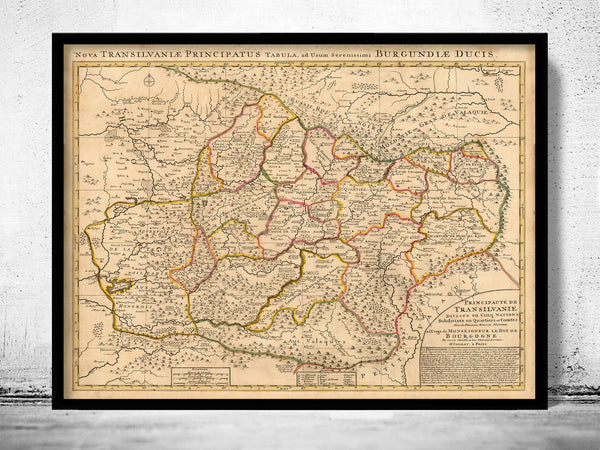 Old Map of Transylvania Romania 1708 Vintage Map | Vintage Poster Wall Art Print | Wall Map Print | Old Map Print | Map Gift