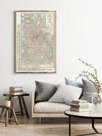 Old Map of Minneapolis 1945 Vintage Map | Vintage Poster Wall Art Print | Wall Map Print | Old Map Print | Map Gift | Anniversary gift