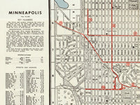 Old Map of Minneapolis 1945 Vintage Map | Vintage Poster Wall Art Print | Wall Map Print | Old Map Print | Map Gift | Anniversary gift