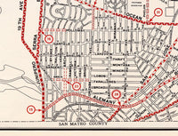 Old Map of San Francisco 1934 Traffic Map Vintage Map | Vintage Poster Wall Art Print | Wall Map Print | Old Map Print | Map Gift