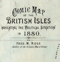 Old Map of United Kingdom 1880 British Isles Comic Map | Vintage Poster Wall Art Print | Wall Map Print | Old Map Print | Map Gift