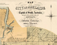 Vintage Map of Adelaide City , Australia Oceania 1877 | Vintage Poster Wall Art Print | Wall Map Print | Old Map Print | Map Gift