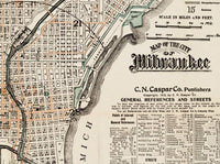 Old Map of Milwaukee 1912 Vintage Map | Vintage Poster Wall Art Print | Wall Map Print | Old Map Print | Map Gift | Anniversary gift